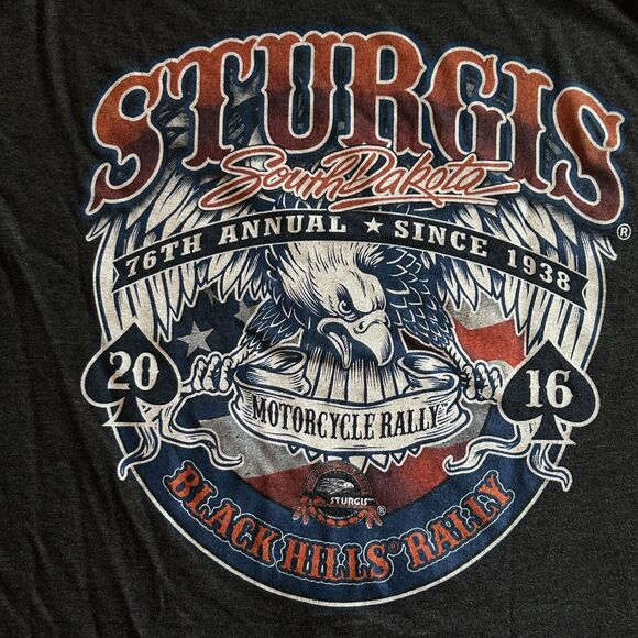Sturgis 2016 Mens Shirt Size XL Black Hills 76th Annual Motorcycle Rally Tee - Picture 14 of 15